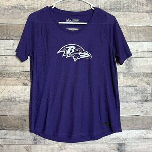 Under Armour Combine Authentic Loose Fit Womens Ravens S/S Shirt Keyhole Back